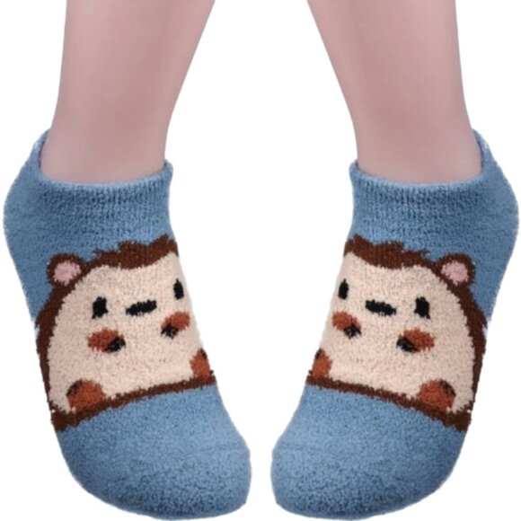 Accessories - Fuzzy Hedgehog Footie Slipper Socks
